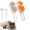 Escova a Vapor para Pets 3 em 1 – Massagem, Limpeza e Remoção de Pelos