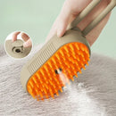 Escova a Vapor para Pets 3 em 1 – Massagem, Limpeza e Remoção de Pelos