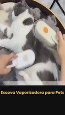 Escova a Vapor para Pets 3 em 1 – Massagem, Limpeza e Remoção de Pelos